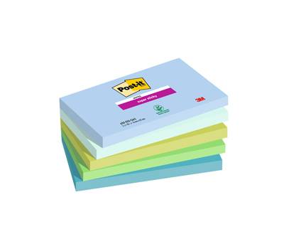 Blocco Post it Super Sticky 655-5SS-OAS - 76 x 127 mm - colori Oasis - 90 fogli - conf. 5 pezzi - Post-it - 7100258790 - 4054596924376 - DMwebShop