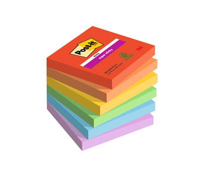 Blocco Post it Super Sticky - 654-6SS-PLAY - 76 x 76 mm - colori Playful - 90 fogli - conf. 6 pezzi - Post-it - 7100258795 - 4054596924437 - DMwebShop
