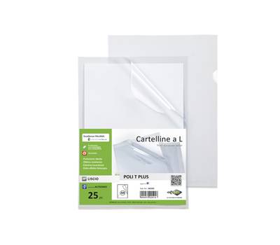 Cartelline a L Poli T Plus alto spessore PP - 22 x 30 cm - trasparente - conf.25 pezzi - Sei Rota - 662320 - 8004972025018 - DMwebShop