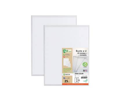 Buste forate a U Gaia - PP riciclato - buccia - 22 x 30 cm - conf. 25 pezzi - Sei Rota - 722230 - 8004972030289 - DMwebShop