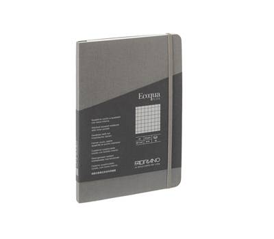 Taccuino EcoQua Plus - con elastico - rilegatura cucita - A5 - 5 mm - 80 fogli - artracite - Fabriano - 19621101 - 8001348220763 - DMwebShop