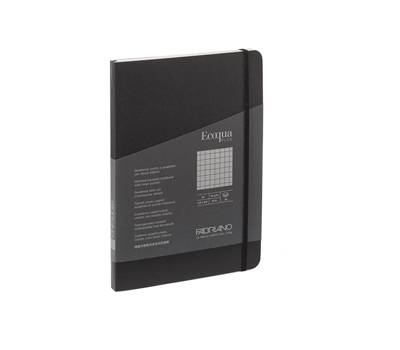 Taccuino EcoQua Plus - con elastico - rilegatura cucita - A5 - 5 mm - 80 fogli - nero - Fabriano - 19621108 - 8001348220725 - DMwebShop