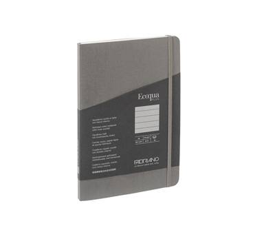 Taccuino EcoQua Plus - con elastico - rilegatura cucita - A5 - 5 mm - 80 fogli - righe - artracite - Fabriano - 19621001 - 8001348220602 - DMwebShop