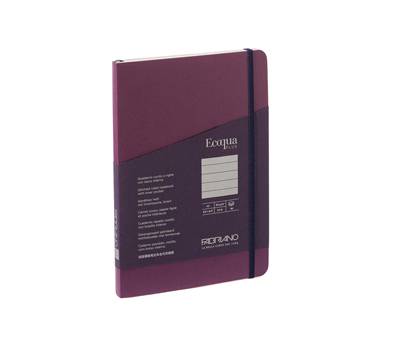 Taccuino EcoQua Plus - con elastico - rilegatura cucita - A5 - 5 mm - 80 fogli - righe - vino - Fabriano - 19621012 - 8001348220572 - DMwebShop