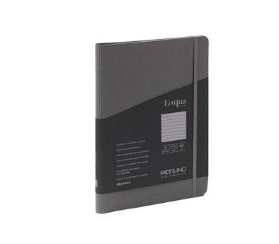 Taccuino EcoQua Plus - con elastico - spiralato - A5 - 70 fogli - righe - antracite - Fabriano - 19042101 - 8001348219002 - DMwebShop