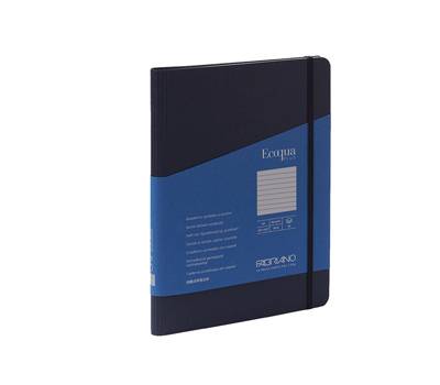 Taccuino EcoQua Plus - con elastico - spiralato - A5 - 70 fogli - righe - blu scuro - Fabriano - 19042104 - 8001348219019 - DMwebShop