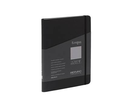 Taccuino EcoQua Plus - con elastico - spiralato - A5 - 70 fogli - righe - nero - Fabriano - 19042108 - 8001348218968 - DMwebShop