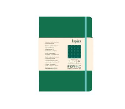 Taccuino Ispira - con elastico - copertina rigida - A5 - 96 fogli - puntinato - verde - Fabriano - 19714811 - 8001348221371 - DMwebShop