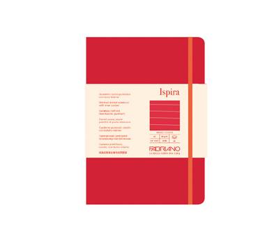 Taccuino Ispira - con elastico - copertina rigida - A5 - 96 fogli - righe - rosso - Fabriano - 19714802 - 8001348221289 - DMwebShop