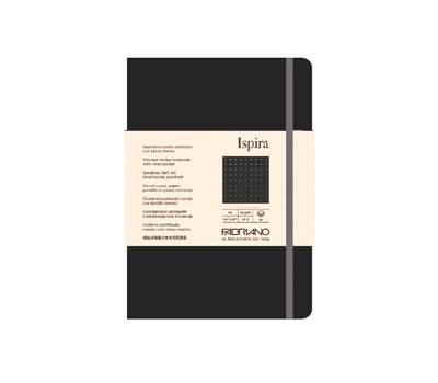 Taccuino Ispira - con elastico - copertina flessibile - A5 - 96 fogli - puntinato - nero - Fabriano - 19614810 - 8001348221241 - DMwebShop