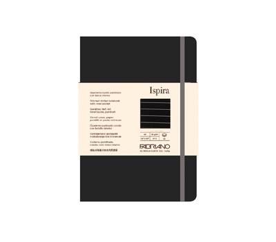 Taccuino Ispira - con elastico - copertina flessibile - A5 - 96 fogli - righe - nero - Fabriano - 19614804 - 8001348221180 - DMwebShop