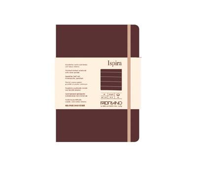 Taccuino Ispira - con elastico - copertina flessibile - A5 - 96 fogli - righe - marrone - Fabriano - 19614801 - 8001348221159 - DMwebShop