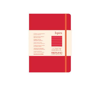 Taccuino Ispira - con elastico - copertina flessibile - A5 - 96 fogli - righe - rosso - Fabriano - 19614802 - 8001348221166 - DMwebShop