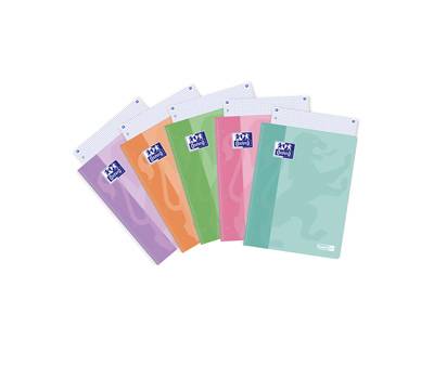 Maxiquaderno PastelOn - spiralato - A4 - 4 mm - 90 gr - 120 fogli - colori assortiti - conf. 5 pezzi - Oxford - 400159142 - 8006779044230 - DMwebShop