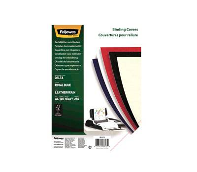 Copertine per rilegatura - A4 - cartoncino groffrato semilpelle - 240 gr - royal blu - conf.100 pezzi - Fellowes - 5371305 - 77511537134 - DMwebShop