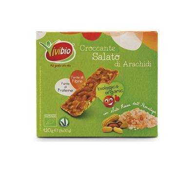 Barretta croccante - arachidi - salato - 120 gr - conf. 12 pezzi - Vivibio - 0310135 - 8032077011858 - DMwebShop