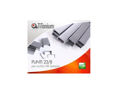 Punti metallici - 23/8 - scatola da 1000 pezzi - conf. 20 pezzi - Titanium - D1431 - 8025133121929 - DMwebShop
