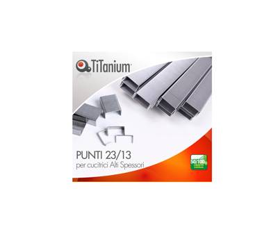 Punti metallici - 23/13 - scatola da 1000 pezzi - conf. 10 pezzi - Titanium - D1433 - 8025133121967 - DMwebShop Punti metallici - 23/13 - scatola da 1000 pezzi - conf. 10 pezzi - Titanium - D1433 - 8025133121967 - DMwebShop