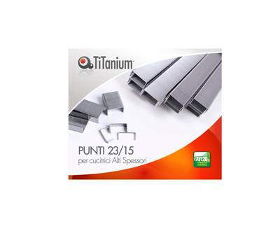 Punti metallici - 23/15 - scatola da 1000 pezzi - conf. 10 pezzi - Titanium - D1434 - 8025133121981 - DMwebShop