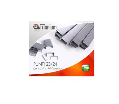 Punti metallici - 23/24 - scatola da 1000 pezzi - conf. 10 pezzi - Titanium - D1437 - 8025133122049 - DMwebShop