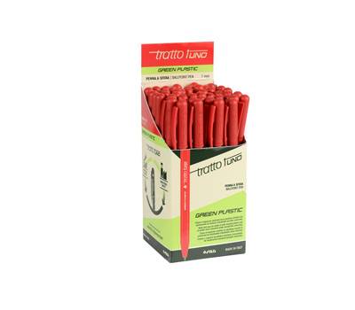 Penna sfera Uno Green - punta media 1 mm - rosso - conf. 50 pezzi - Tratto - F838302 - 8000825044045 - DMwebShop