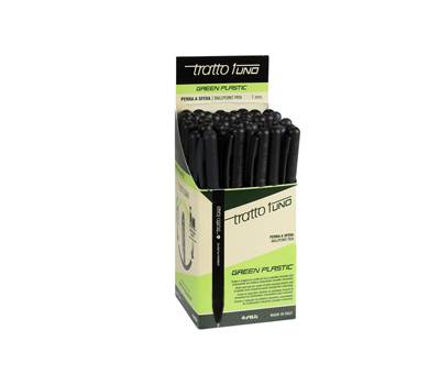 Penna sfera Uno Green - punta media 1 mm - nero - conf. 50 pezzi - Tratto - F838303 - 8000825044038 - DMwebShop