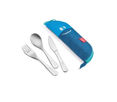 Astuccio Picnik Concept - in tessuto - con posate in acciaio inox - blu - Maped - 878003 - 3154148780038 - DMwebShop
