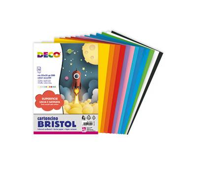 Busta di carta Bristol - 25 x 35 cm - colori assortiti - 15 fogli - Deco - 715/15 - 8004957030945 - DMwebShop