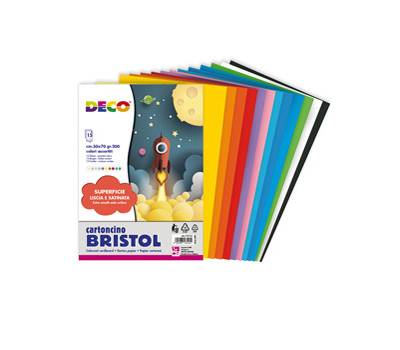 Busta di carta Bristol - 50 x 70 cm - colori assortiti - 15 fogli - Deco - 717/15 - 8004957031454 - DMwebShop