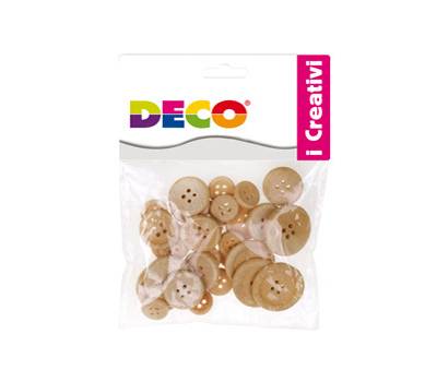 Bottoni - legno naturale - conf. 30 pezzi - Deco - 12025 - 8004957120257 - DMwebShop