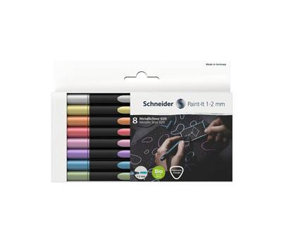 Pennarello Metallic Liner 020 - punta 1 - 2 mm - colori assortiti - conf. 8 pezzi - Schneider - P700296 - 4004675153883 - DMwebShop