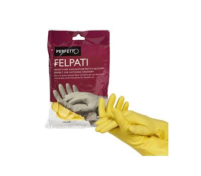 Guanti in lattice - felpati - taglia L/8 - giallo - blister 2 pezzi - Perfetto - 0399C - 8000957039933 - DMwebShop