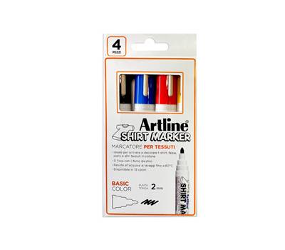 Marcatore per tessuto - punta tonda 2 mm - colori assortiti - conf. 4 pezzi - Artline - A EKT2/4W - 8007404258268 - DMwebShop