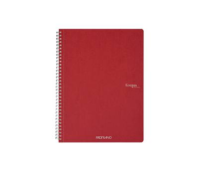 Maxiquaderno EcoQua original - spiralato - A4 - 90 gr - 1 rigo - 70 fogli - rosso scuro - conf. 5 pezzi - Fabriano - 19290203 - 8001348215769 - DMwebShop