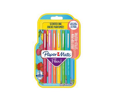 Pennarello Flair Nylon - colori assortiti Scented - conf. 6 pezzi - Papermate - 2138466 - 3026981384660 - DMwebShop