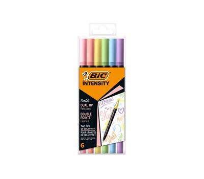 Pennarello Intensity Pastel - dual tip brush - colori assortiti - conf. 6 pezzi - Bic - 503826 - 3086123681323 - DMwebShop