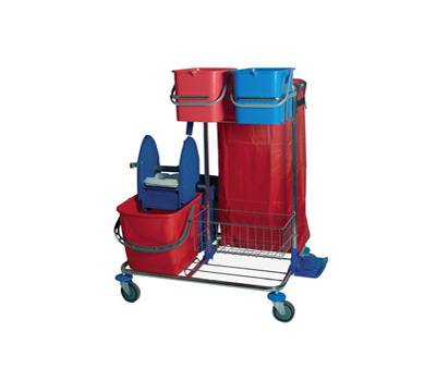 Carrello per pulizie Star 2 cromato 48 lt 82 x 71 x 105 cm - 26265