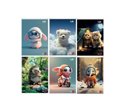 Maxiquaderno Cute fantasia A4,40,2 fogli 80 gr 1 rigo - 26361