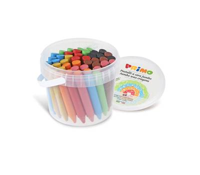 Pastelli a cera Jumbo diametro 13 mm x 85 mm 12 colori assortiti Primo 0602PC48J - 26496