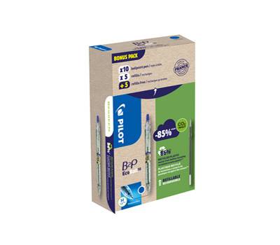 Penna a sfera scatto B2P Ecoball BeGreen punta 1 mm 10 refill B2P inclusi blu - 26770