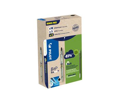 Penna a sfera scatto B2P Ecoball BeGreen punta 1 mm 10 refill B2P inclusi nero - 26764