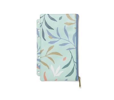 Pochette Botanical per organiser c zip f to A5 Personal menta - 26594