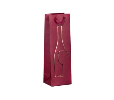 Shopper portabottiglie con manici in corda 12 x 37 x 9 cm rosso - 26652