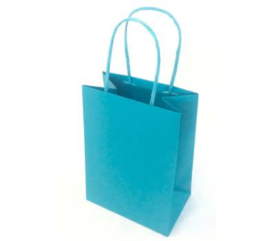 Shoppers Twisted carta kraft - 45 x 15 x 50 cm - turchese - conf. 25 pezzi - Mainetti Bags - 081590 - 8029307081590 - DMwebShop