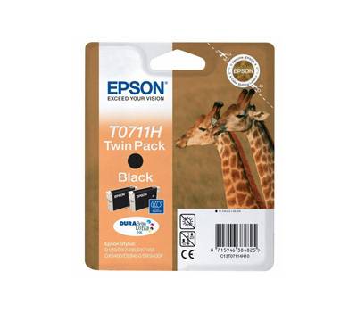 Confezione doppia Cartuccia EPSON Inkjet Nero T0711H 11 ml x 2 Originale - 1054