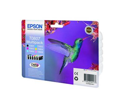 Cartuccia ink - C-M-Y-K-C CH-M CH - T0807 - 7,4 ml cad - Epson - C13T08074011 - 8715946494173 - DMwebShop
