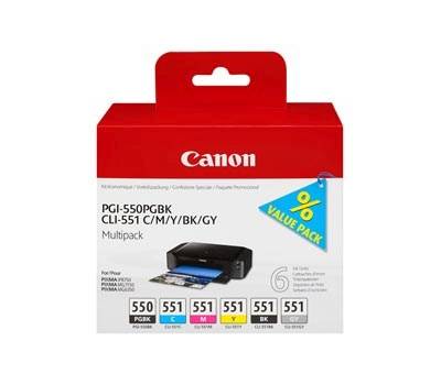 Multipack Cartucce CANON Inkjet PGI 550 PB CLI 551 confezione 6 cartucce 6496B005 Originale - 7811