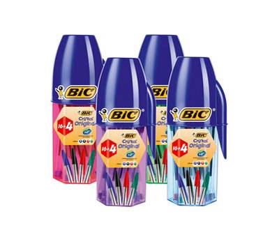 Penna a sfera Cristal - punta 1 mm - colori assortiti - barattolo 20 pezzi - Bic - 929081 - 3086126780160 - DMwebShop