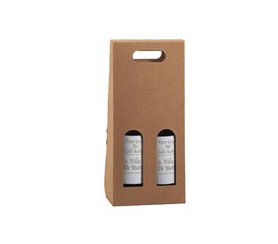 Scatola bottiglie Onda avana - 2 bottiglie - 18 x 9 x 38,5 cm - conf. 5 pezzi - Scotton - 7766C - 8007402359035 - DMwebShop