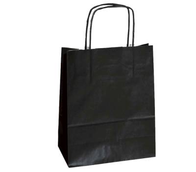 Shopper in carta maniglie cordino - 26 x 11 x 34,5 cm - nero - conf. 25 sacchetti - Mainetti Bags - 047589 - 8029307047589 - DMwebShop